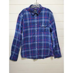Springfield mens size L long sleeve flannel 100% cotton buttoned up oxford shirt